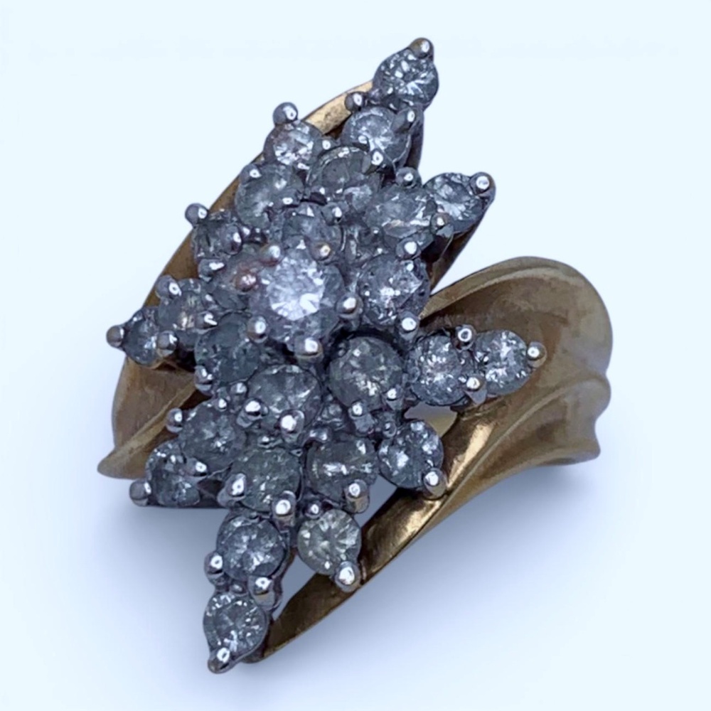 5 Carat Diamond Ring 10K Yellow Gold Sz 6.5